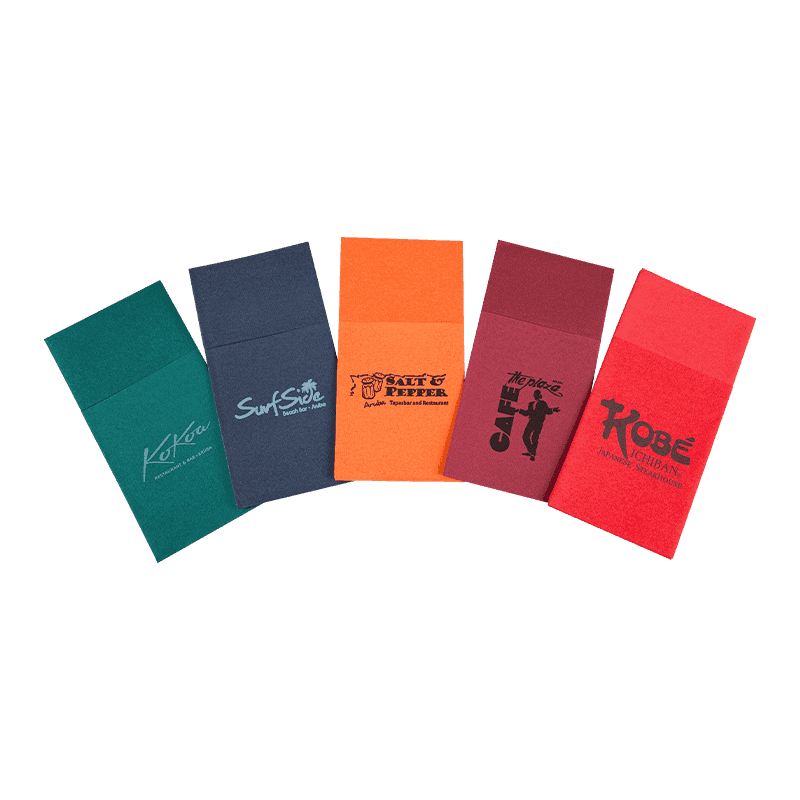 40x40 Logo disesuaikan Prefolded Napkin berwarna serbet udara untuk alat makan SJ2202