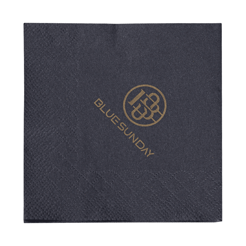 23x23 tuala kertas hitam dengan percetakan emas SJ4201