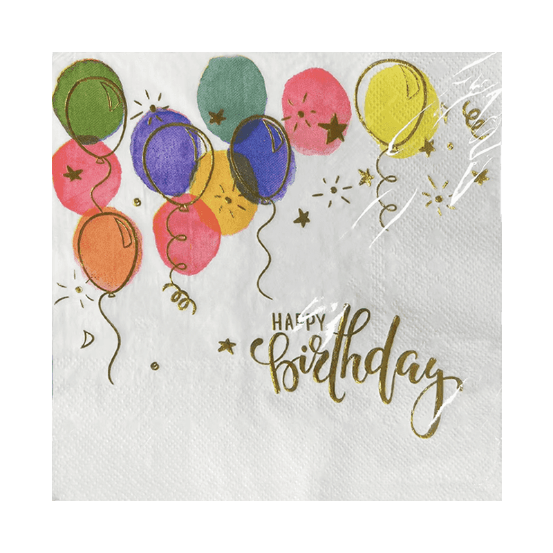 33x33 Selamat ulang tahun serbet elegan dengan stamping panas SJ5201