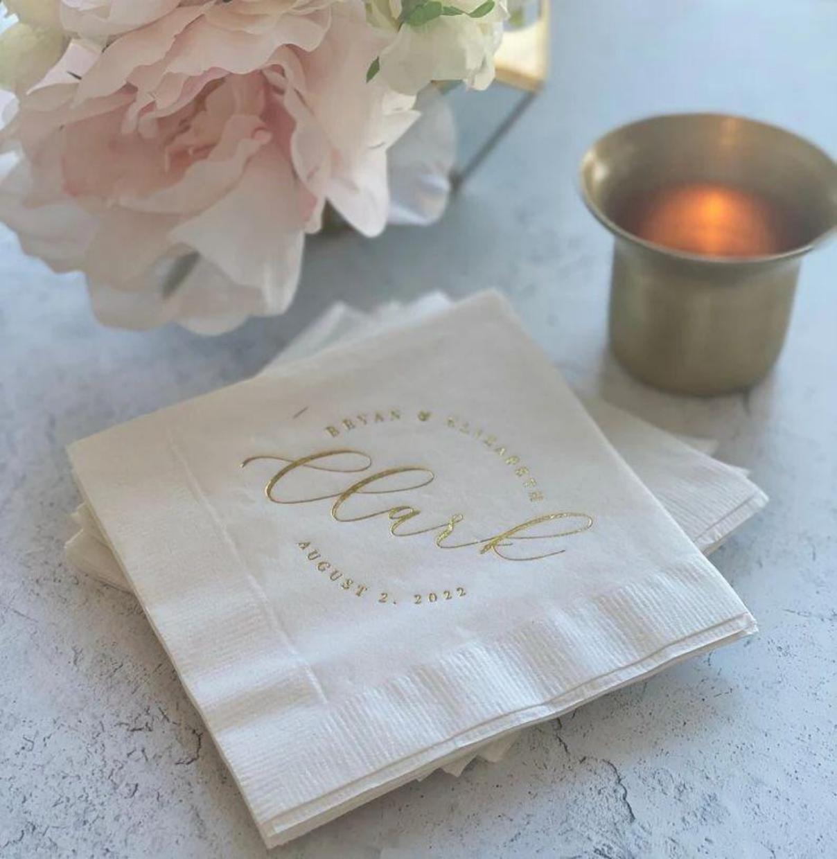 Napkin Cocktail 3ply Napkin Kertas Peribadi dengan Setem Panas Untuk Acara Hari Lahir