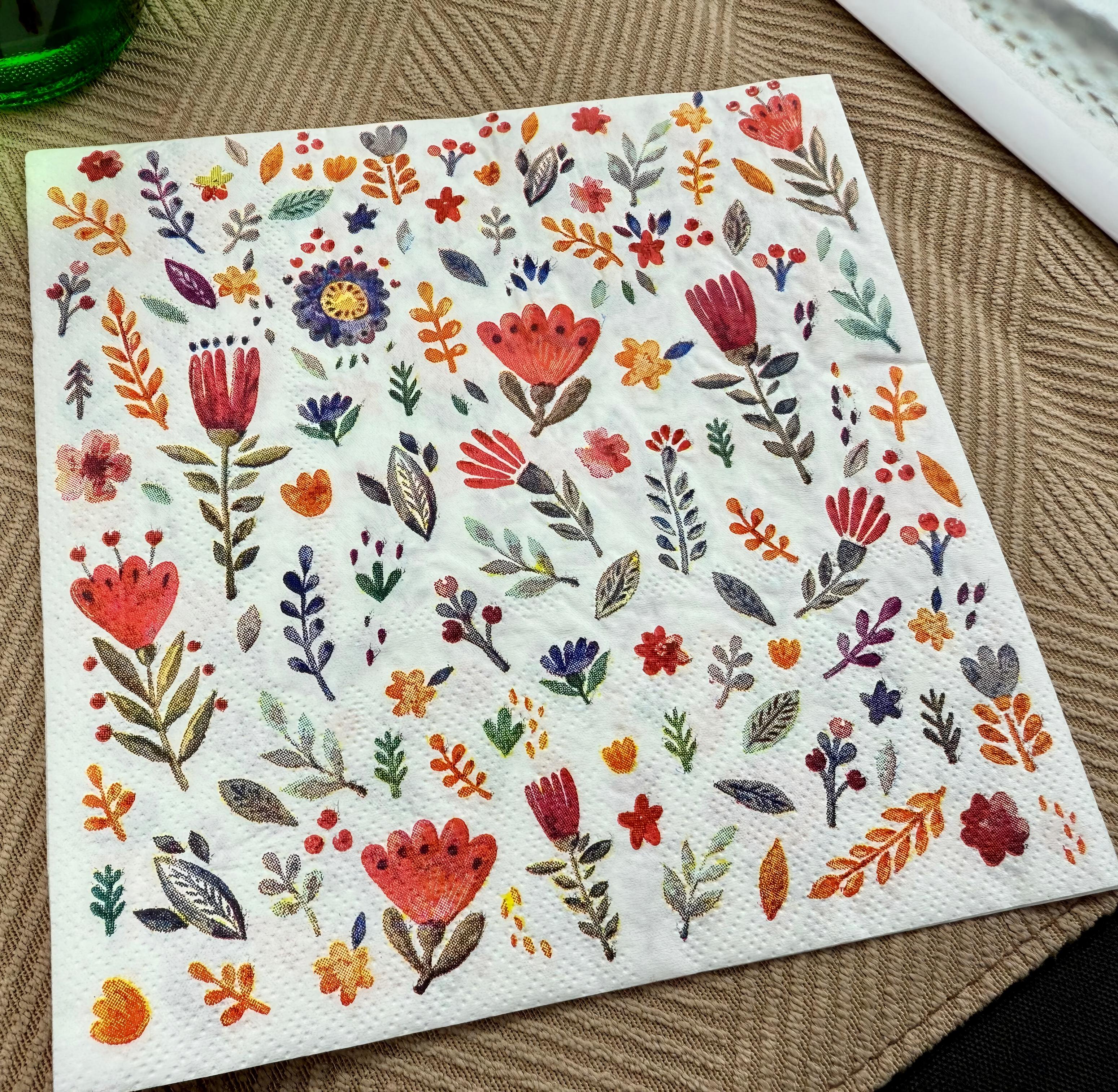 Napkin Kertas Hiasan Bunga yang dilukis dengan tangan – Siri Botani Elegant Napkin Kertas Hiasan Bunga yang dilukis dengan tangan – Siri Botani Elegant
